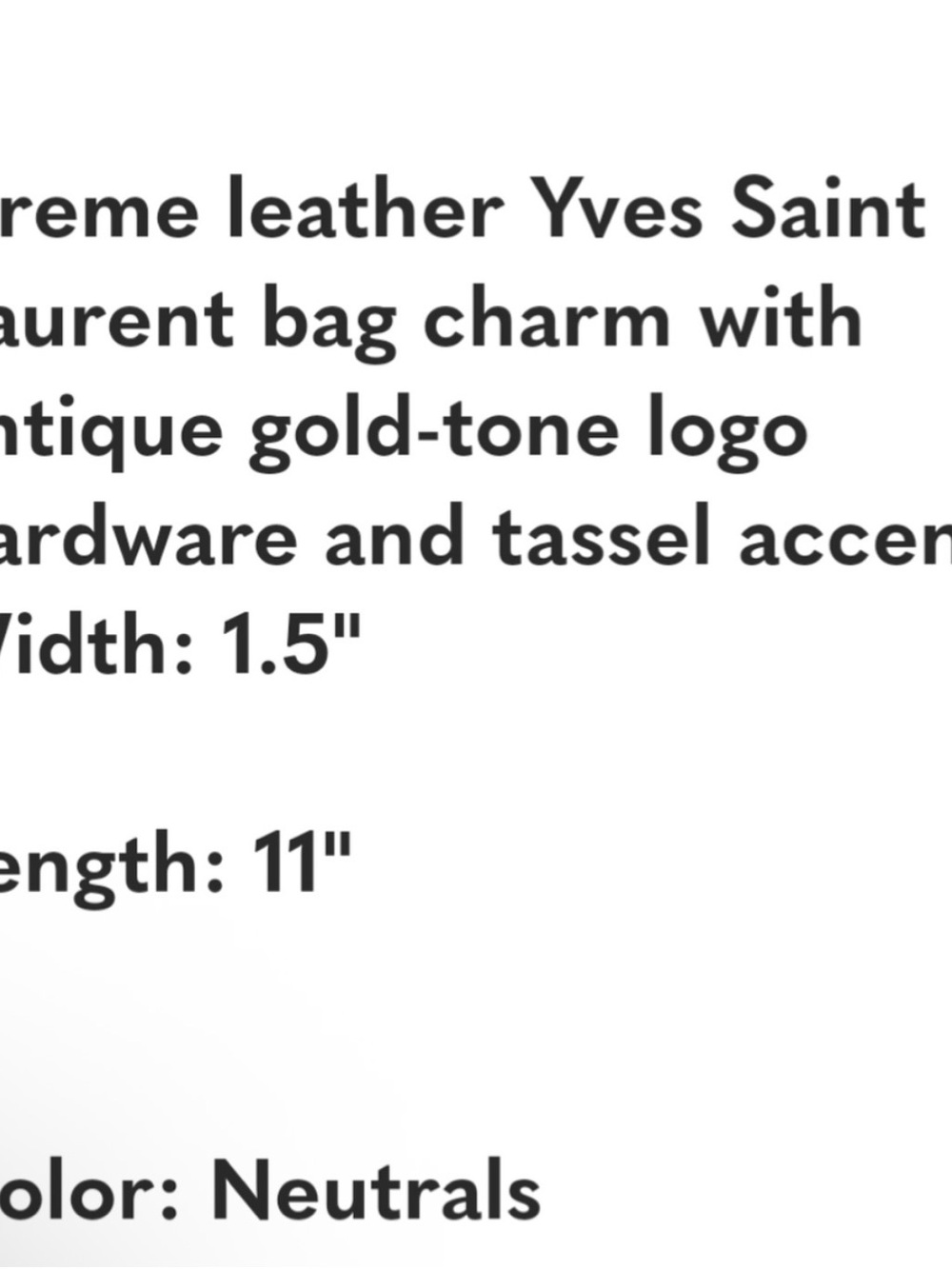 Saint Laurent leather tassel bag charm - Picture 4 of 4